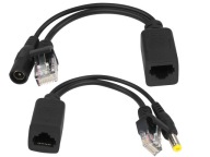 POE ADAPTÉR PRE NAPÁJANIE CEZ KRÚBENÝ PÁROVÝ KÁBEL KAMERY RJ45 + SPLITTER INJEKTOR 15W
