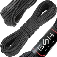 BSH - SUPER SILNÝ ODOLNÝ PARACORD SURVIVAL ČIERNA 30m / 180 kg