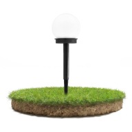 Solárne LED záhradné svietidlo, BIELA ​​GUĽA, 10 cm, Vodotesné IP44