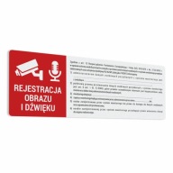 Nálepka GDPR registrácie obrazu a zvuku 10x30