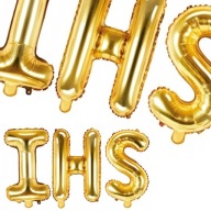 ZLATÉ BALÓNY PÍSMENA nápis IHS BANNER COMUNION