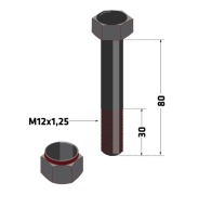 Tvrdená skrutka M12x80 triedy 10,9 do mulčovača Ducker