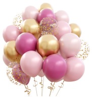 Balóny Pink Gold Chrome Confetti 20 pcs Large