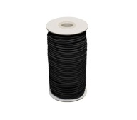 Okrúhla gumená pletená gumová šnúra, 2 mm, čierna, 5 m