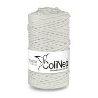 ColiNea pletená makramé šnúrka, 100% bavlna, 3mm, 100m, biela