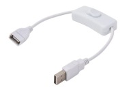 Predlžovací USB kábel s vypínačom, biely