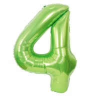 FÓLIOVÝ BALÓN ČÍSLO 4 SVETLOZELENÝ VEĽKÝ 100 cm