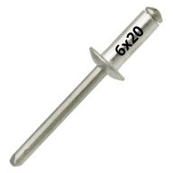 Slepé nity OCEL/OCEL OCEL/OCEL 6x20mm - 10 KS