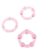 Tri gélové erekčné krúžky - Stay Hard Pink