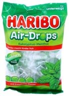 HARIBO Air-Drops eukalyptové mentolové gumené cukríky 100g DE