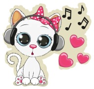 NÁLEPKA NA OKENNÉ SKLO ZRKADLO MAČKA MAČKA MUSIC