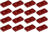 LEGO PLATE 3023 1x2 tmavo červená (6g) 16 ks.