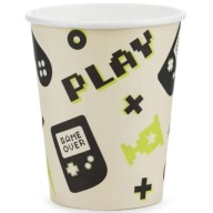 Papierové poháre GAMER pre fanúšika GAMING GAME narodeniny 220 ml 6 ks
