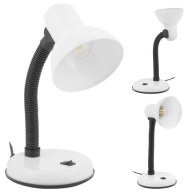 Biela nastaviteľná LED stolová lampa do školy
