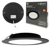 18W zapustený LED panel ČIERNA Round Neutral 1980lm 4000K PLAST