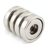 NEODYMOVÝ MAGNET S OTVOROM NA SKRUTKU B16 - SADA - 4 KUSY