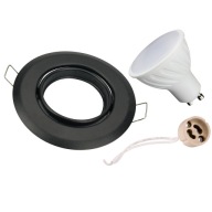 GU10 10W LED SET, okrúhla ČIERNA halogénová žiarovka