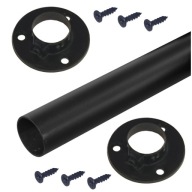 Šatníková tyč do šatníka 60 cm + 2 rozety, čierna
