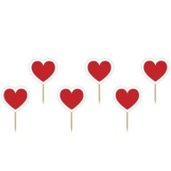 Srdce Pikers 6 ks VALENTÍNSKA LÁSKA DEKORÁCIA CUPPY PIKERS