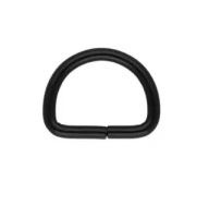 Polkruh 20/15/3 mm Čierna matná 10ks Polkruh D-RING