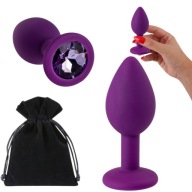 SILIKÓNOVÁ ANÁLNA ZÁSTRČKA S KRYŠTÁLOVOU ZÁTKOVOU PRE ANAL PLAY SMOOTH RS