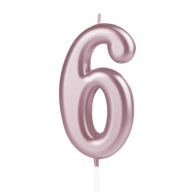 Tortová sviečka číslo 6 Six Six Rose Gold Pink