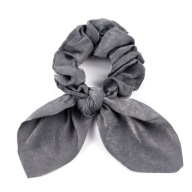 SCRUNCHIE gumička do vlasov, sivá mašľa, mašľa