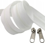 Páska na zips BIELA ​​špirála #5 zips 10m+20 zips