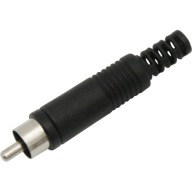 RCA zástrčka pre čierny plastový kábel HQ / 1042