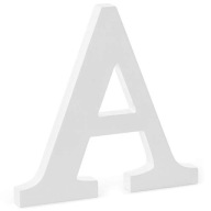 Drevené PÍSMENO A, biela dekorácia, písmeno DEKORÁCIA