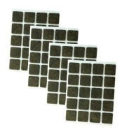 Plsťové podložky 20x20 mm 80 ks, plsť na nábytok hnedá