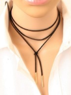 Black Choker náhrdelník, remienok, zlatá dlhá šnúrka