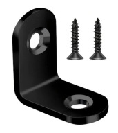 4x čierny KOVOVÝ uholník 2x2 cm malý veliteľ + SKRUTKY