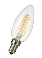 E14 LED FILAMENT žiarovka 4W C35 teplá sviečka