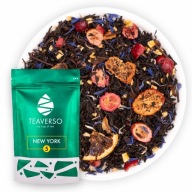 ČIERNY LISTOVÝ ČAJ CEYLON JAHODA CITRÓN NEW YORK TEAVERSO 50G
