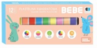 Štvorcová plastelína do školy INTERDRUK BB 12 farieb - 2 neónové extra jemné