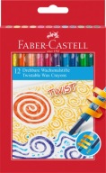 Faber-Castell twist-up voskovky, 12 farieb