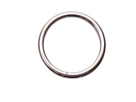 Koženkový prsteň na opasok 40 / 5 mm strieborný 10 ks