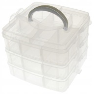 Organizérový kontajner, 18 priehradiek, 3 vrstvy, 15x15x12,5cm