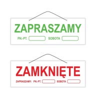 Laminovaný nápis VITAJTE / ZATVORENÉ