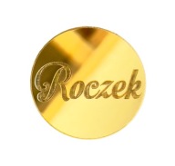 Ročná dekorácia Kruhové plexisklo Zlaté zrkadlo 5cm