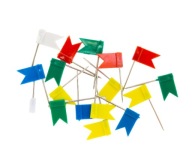 Push pins vlajky vlajočky na dosky 50 ks