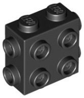 LEGO 1X2X2 S ŠPIČKAMI ČIERNA Č. 67329 - 1ks.