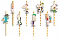 NARODENINOVÉ SLAMKY s POSTAVIČKAMI - PHINEAS A FERB FAIR FAIRY FILMY - 8 ks.