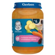 Večera: Bravčové karé so slivkami v zelenine od 6 mesiacov 190 g Gerber