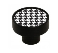 Drevená nábytková kľučka LOFT, čierna GD08 + houndstooth