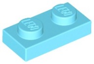 LEGO TILE 3023 1x2 azúrová stredná NOVINKA (1g)