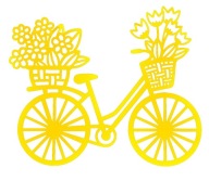 jar leto bicykel kvety výzdoba vystrihovačka tabuľa škola