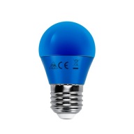 Dekoratívna LED žiarovka E27 na 230V G45 4W modrá