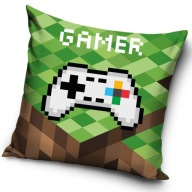 Dekoratívna obliečka na vankúšik 40x40 SOFT VELVET pre dieťa Minecraft pixel gamer